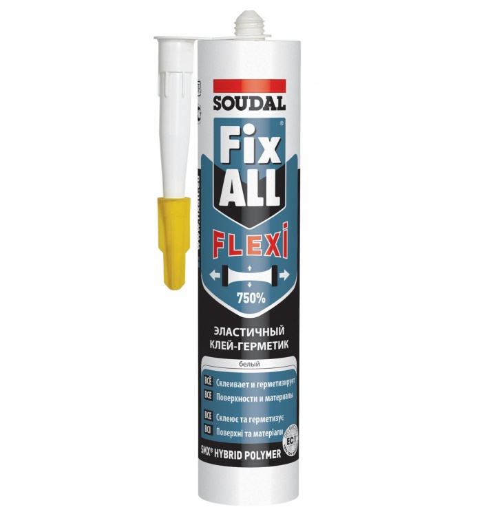 Гибридный клей-герметик Soudal FIX ALL Flexi, серый, 290мл